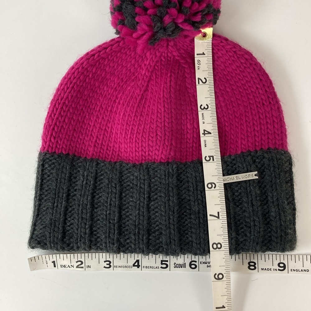 Michael Kors Knit Pink & Gray Beanie Hat View 4